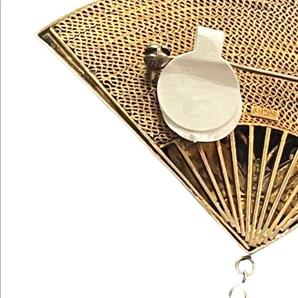 Antique silver sterling 925 China filagree enameled butterfly amethyst brooch - Picture 7 of 12